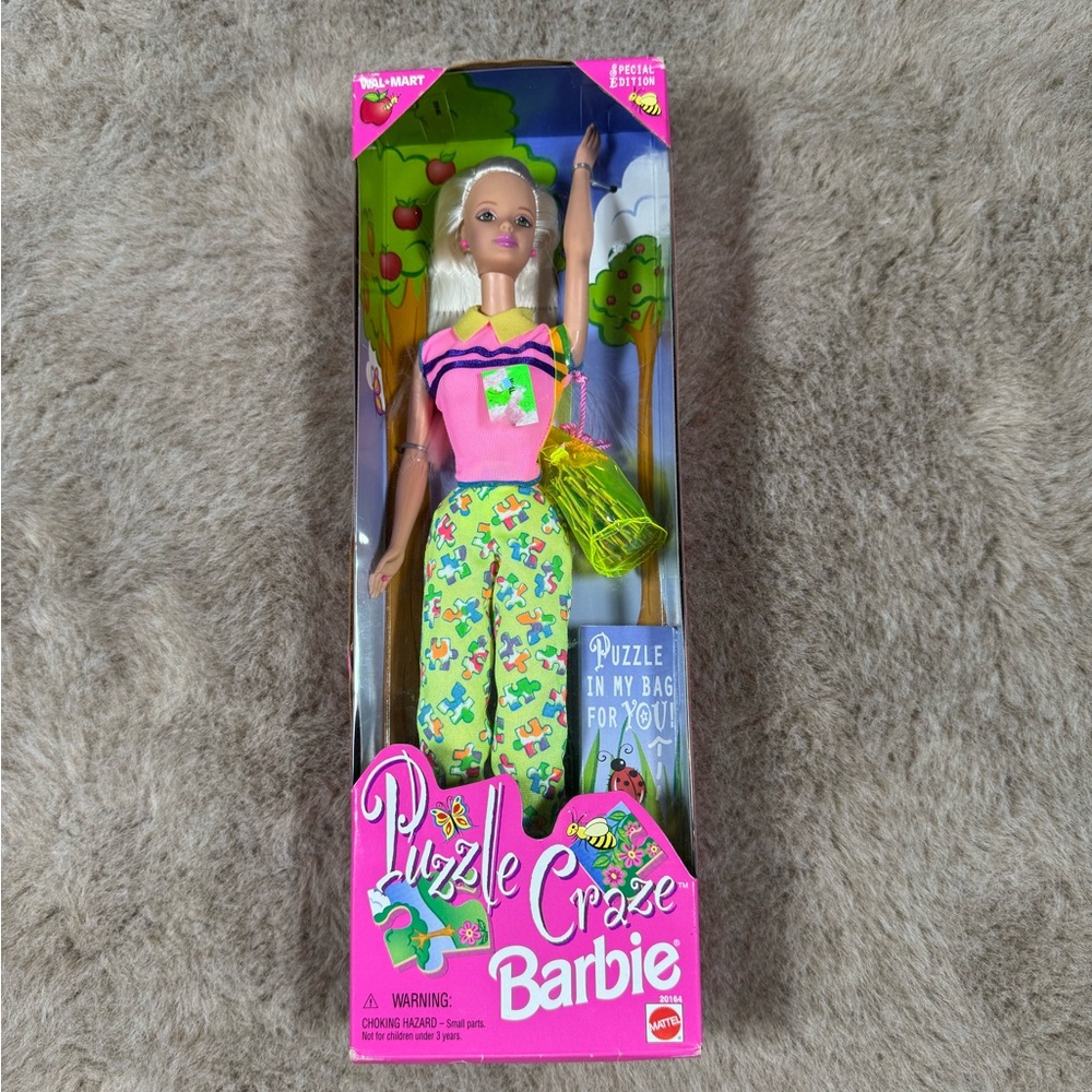 VINTAGE 1998 PUZZLE CRAZE BARBIE DOLL NEW IN BOX MATTEL # 20164 NOS WAL-MART